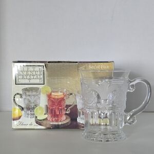 Fifth Avenue Crystal LTD "Fleur de Lis" glass mugs Set Of 4